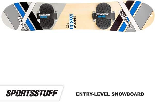 SportsStuff Snow Ryder Snowboard en Bois Dur avec Fixations Velcro 130 cm Planche à Neige Unisexe-Adulte, Bleu