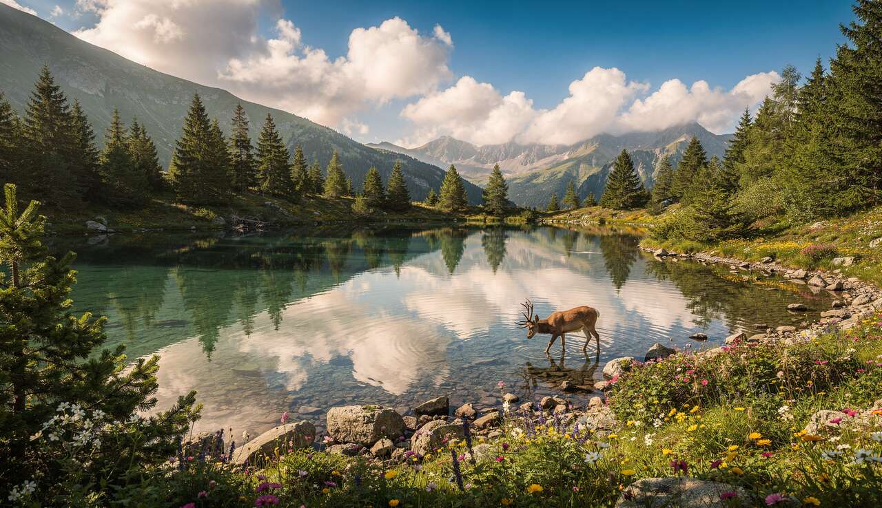Rencontre sauvage et lac enchanté à la cime de la Charvie