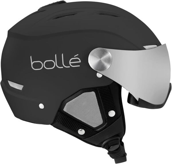 Bollé Backline Visor | Casque de Ski 2 en 1 avec Visière Chic | Ventilation Ajustable | Oreillettes Amovibles | Coque ABS | Doublure Polaire