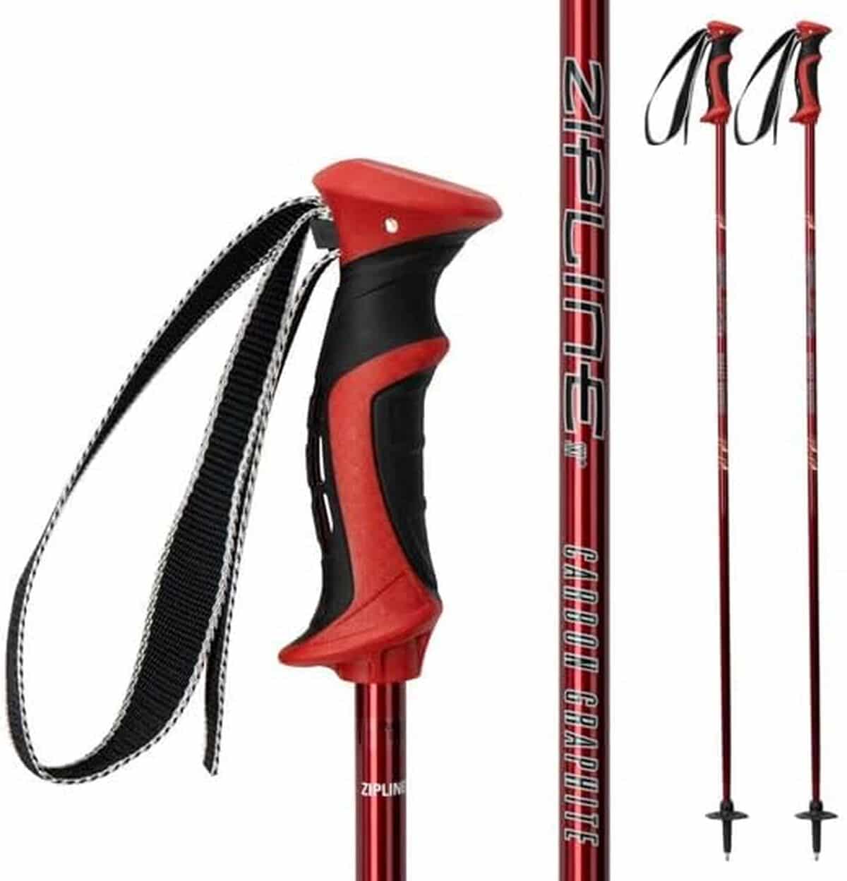 Test : bâtons de ski ZipLine Lollipop carbone rouge