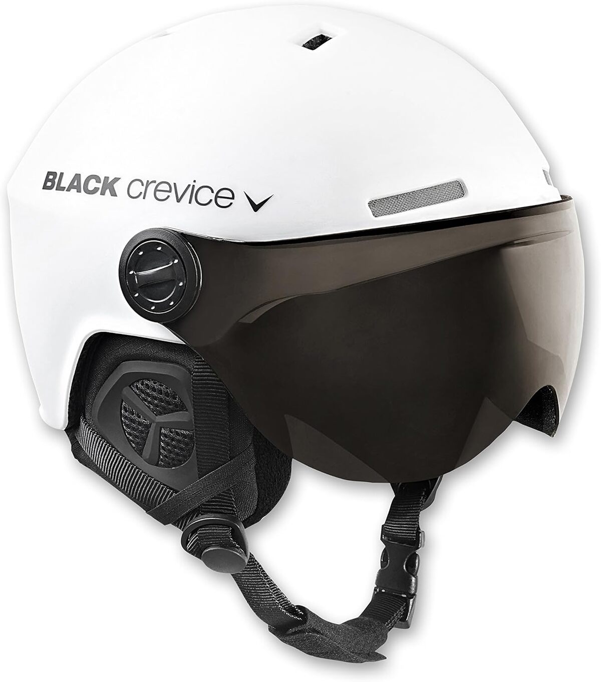 Test du casque de ski Black Crevice Arlberg avec visière et signalisation
