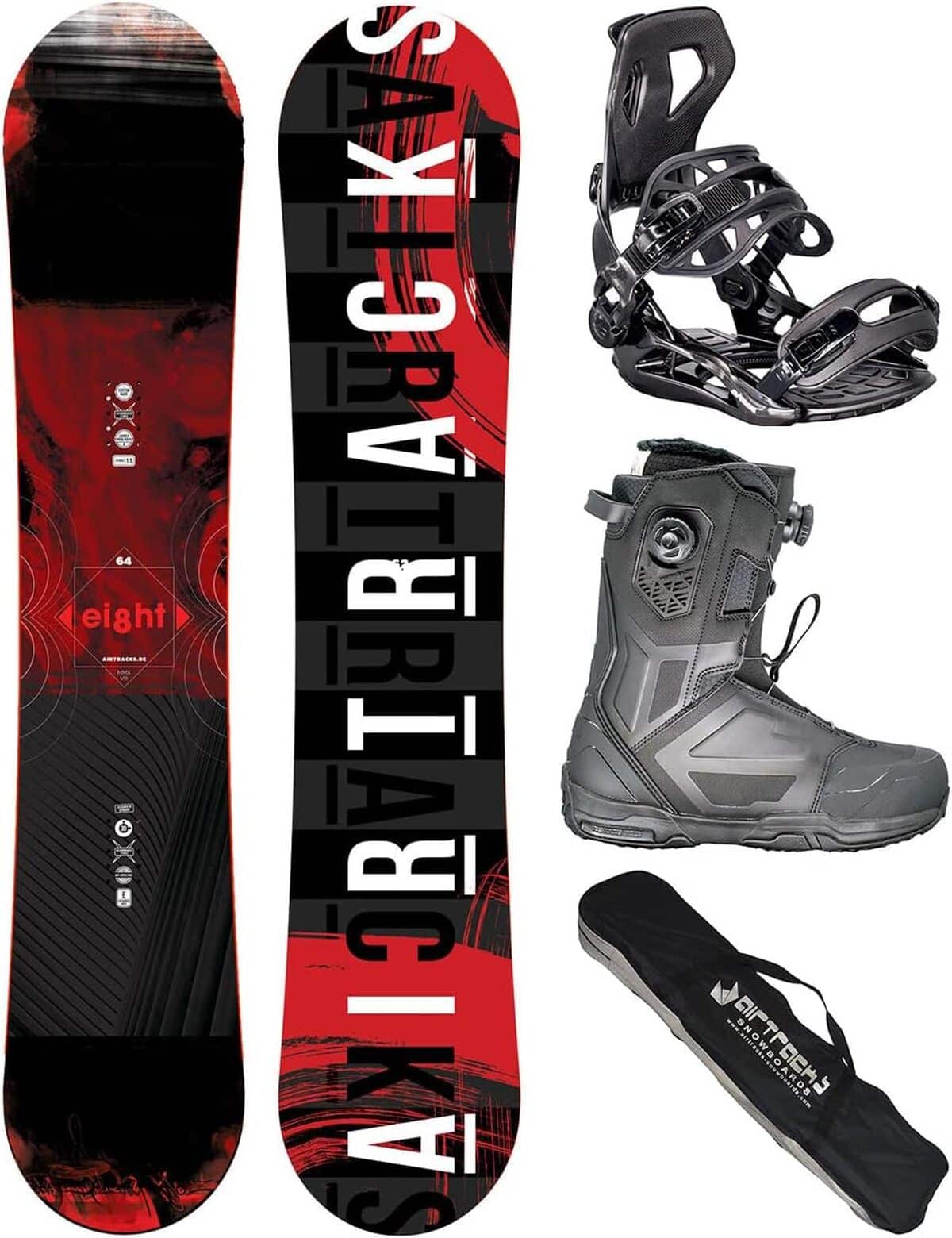 Test : set snowboard Airtracks Eight Wide Hybrid Rocker 155