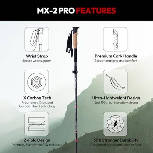 Découvrez notre revue des bâtons de randonnée MX-2 PRO en fibre de carbone : légèreté, durabilité et confort pour des randonnées réussies.