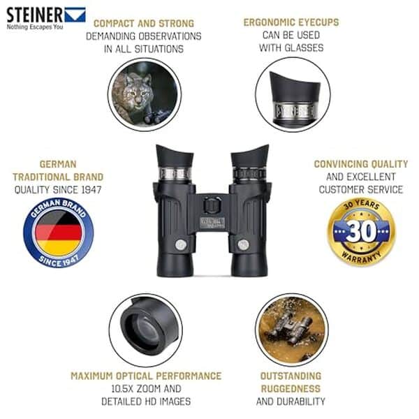 Découvrez notre test des jumelles Steiner Wildlife 10, 5x28 : robustesse, précision et qualité optimale pour toutes vos activités en pleine nature.