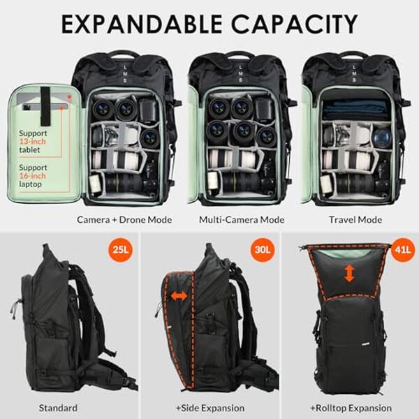 Découvrez le sac à dos photo extensible Tarion XProber 35L : l'allié incontournable pour transporter votre matériel photo en toute sécurité lors de vos aventures.