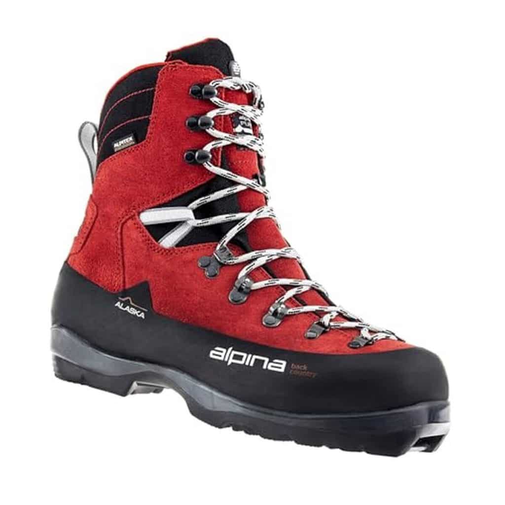 Test : alpina Sports Alaska, chaussures de ski nordique en cuir rouge taille 45