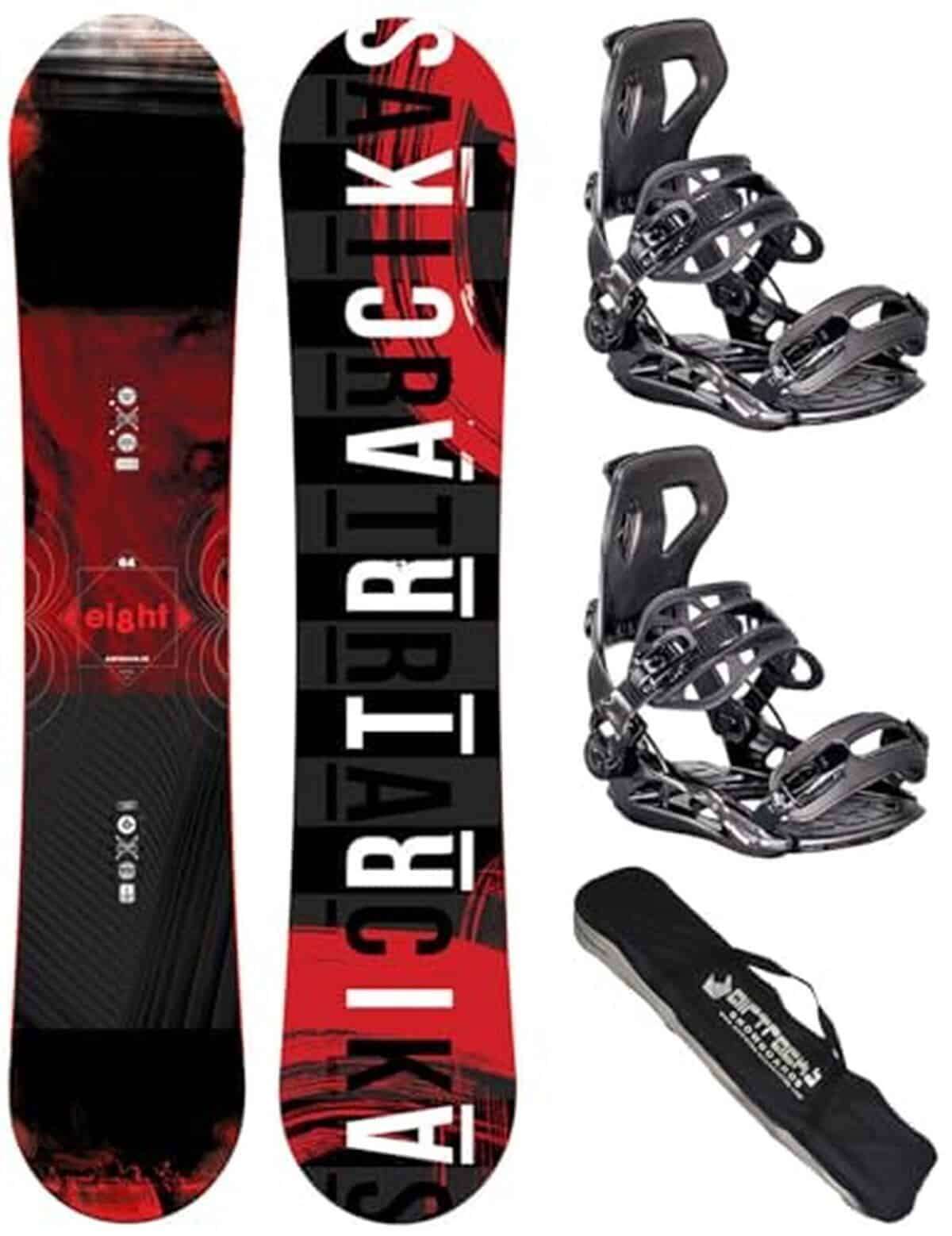 Test : snowboard Airtracks Eight Wide 150 et fixations Master L