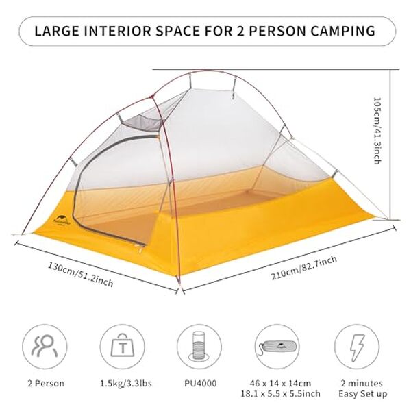 Découvrez la tente Naturehike Cloud-Up 2, un modèle dôme ultra-léger conçu pour les randonneurs cherchant une protection imperméable et fiable. Idéale pour les aventures en plein air, elle allie légèreté et robustesse pour un confort optimal lors de vos expéditions.