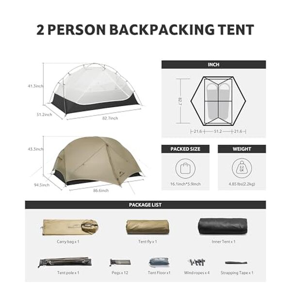 Explorez les caractéristiques de la tente Naturehike Mongar 3-4 saisons : ultra-légèreté, confort et adaptabilité pour toutes vos aventures en plein air.